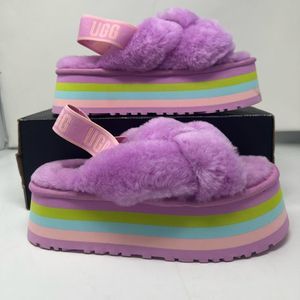 Ugg Disco Strip Fuzzy Flides